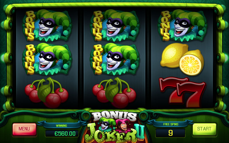 The Bonus Joker symbol gives freespins