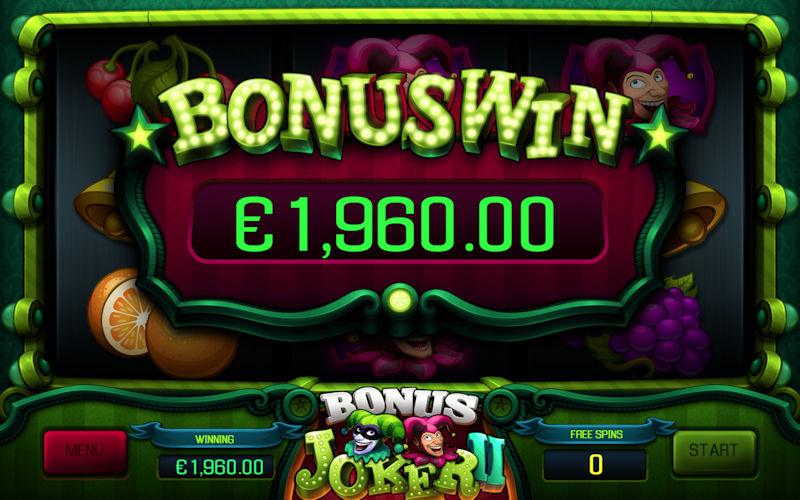 Win from bonus game of the Bonus Joker 2 slot machine