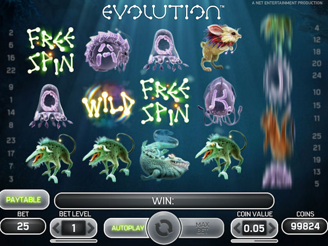 Evolution™, 5 reel slot machines